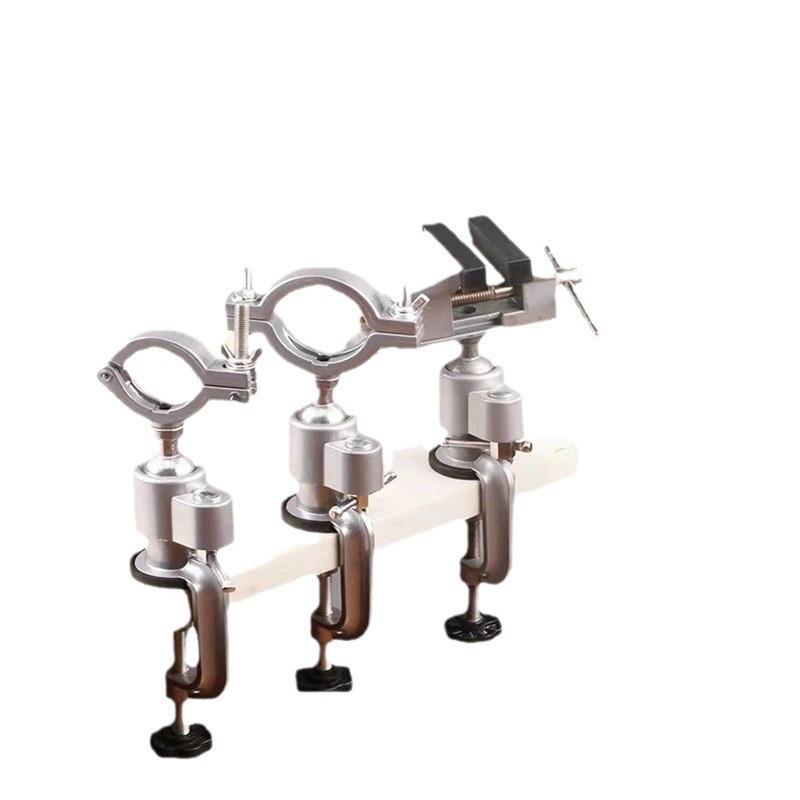 Multifunctional Aluminum Vise & Drill Bracket: Rotating Bench Vise, Mini Hand Drill, Electric Grinder Holder