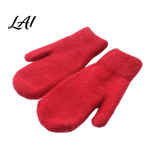 Soft Imitation Rabbit Fur Gloves 1 Pair Winter Warm Mittens for Women Cold Weather Plush Knit with Thick Lining And Elastic Rib Cuffs Outdoor Thermal