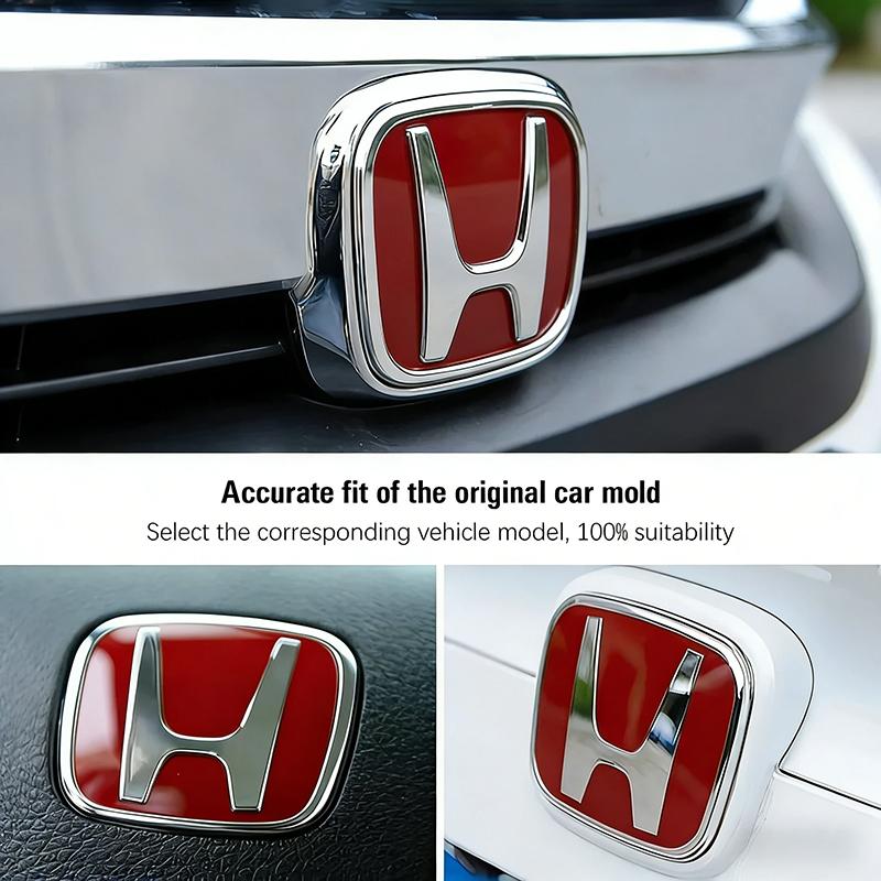 1pcs 3D H Custom Badge Decal for Honda Civic VEZEL CRV City Accord Fit Odyssey Car Hood Front Grill Rear Trunk H Logo Sticker