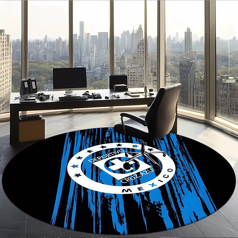 Cruz Azul (28) Round Office Rug Decorative Floor Rug for Office Bedroom Living Room and Home Space