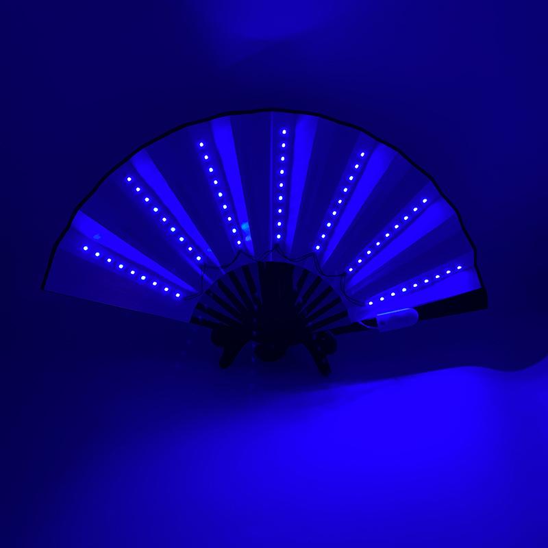 LED Luminous Lace Rose Folding Dance Fan - Chinese Style Wedding Accessory