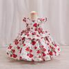 Girls' Dress High-end Printed Children's Dress New Princess Dress Flower Printed Party Dress Elegant Birthday Party Dress