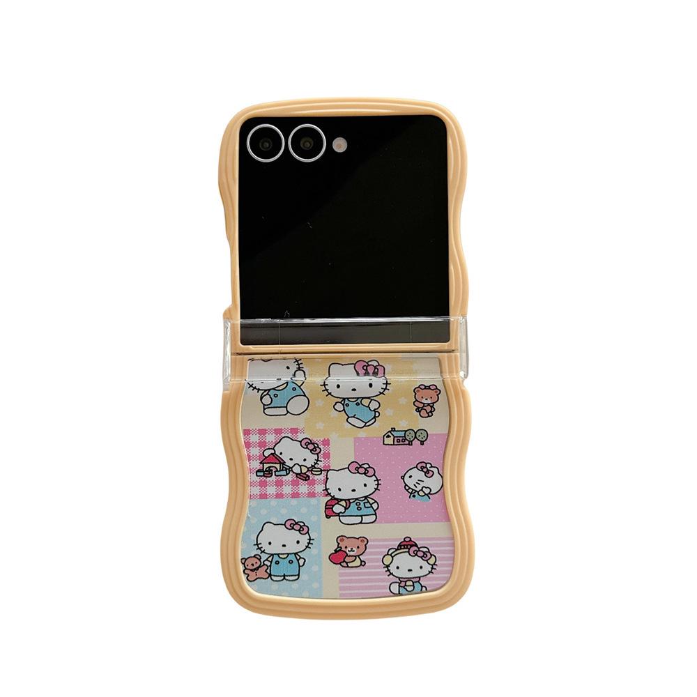Hello KT Cat Folding Protective Case with Lanyard for Samsung Galaxy Z Flip Series