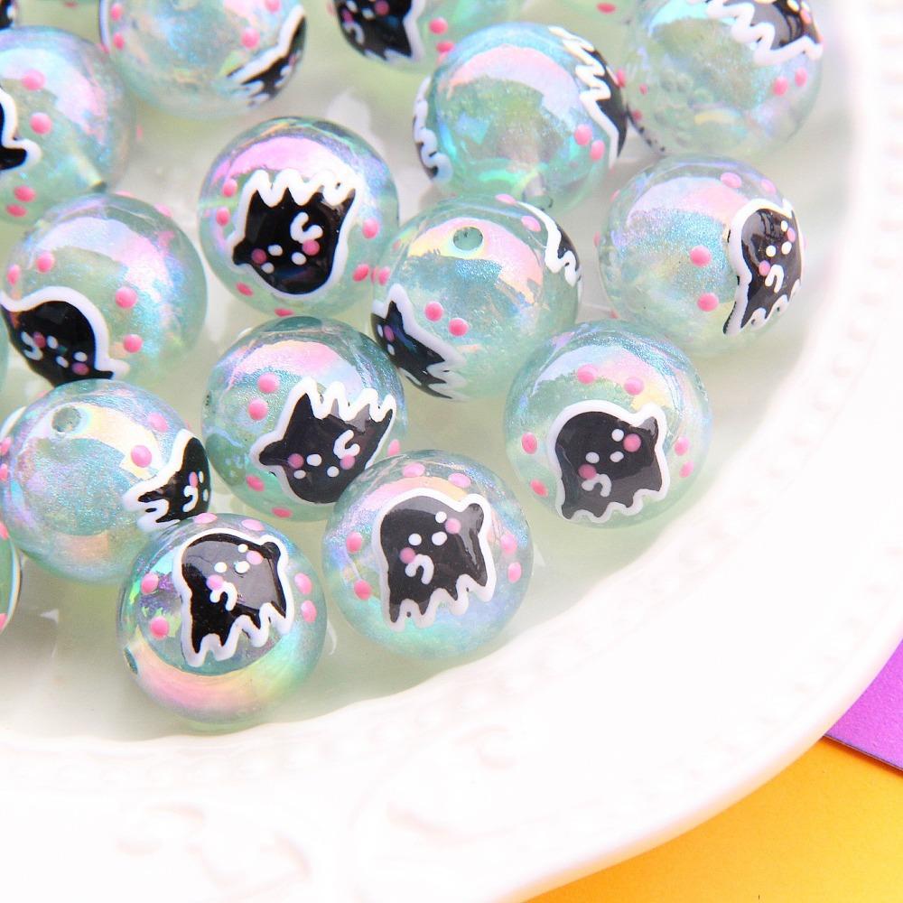 10 Stück Acryl Halloween DIY Schmuckperlen Cartoon Handgezeichnete Acrylperlen Schmuckherstellung