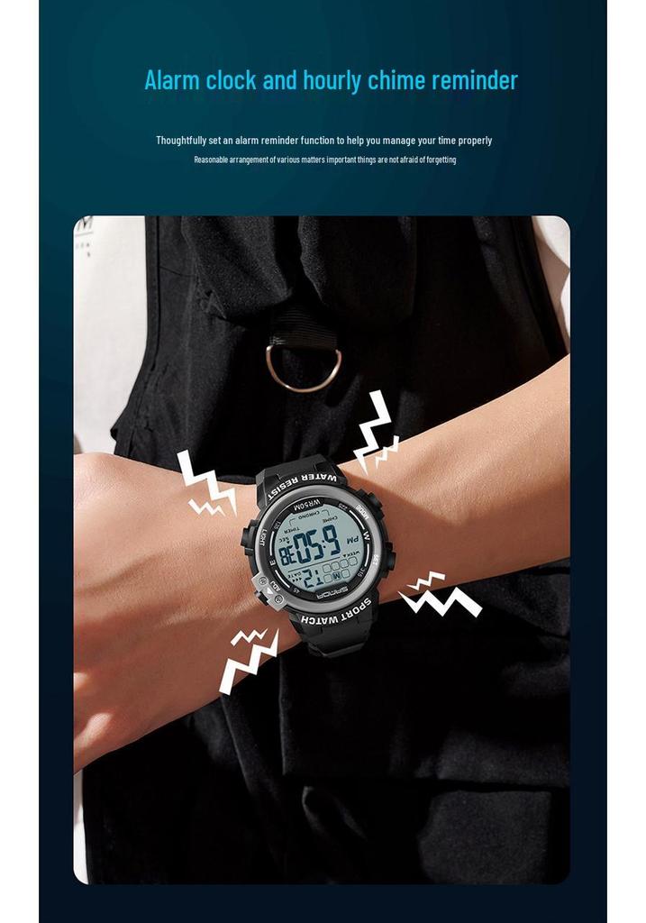 Sanda Luminous Waterproof Sports Watch: Multifunctional Alarm Clock Wristwatch for Men and Women