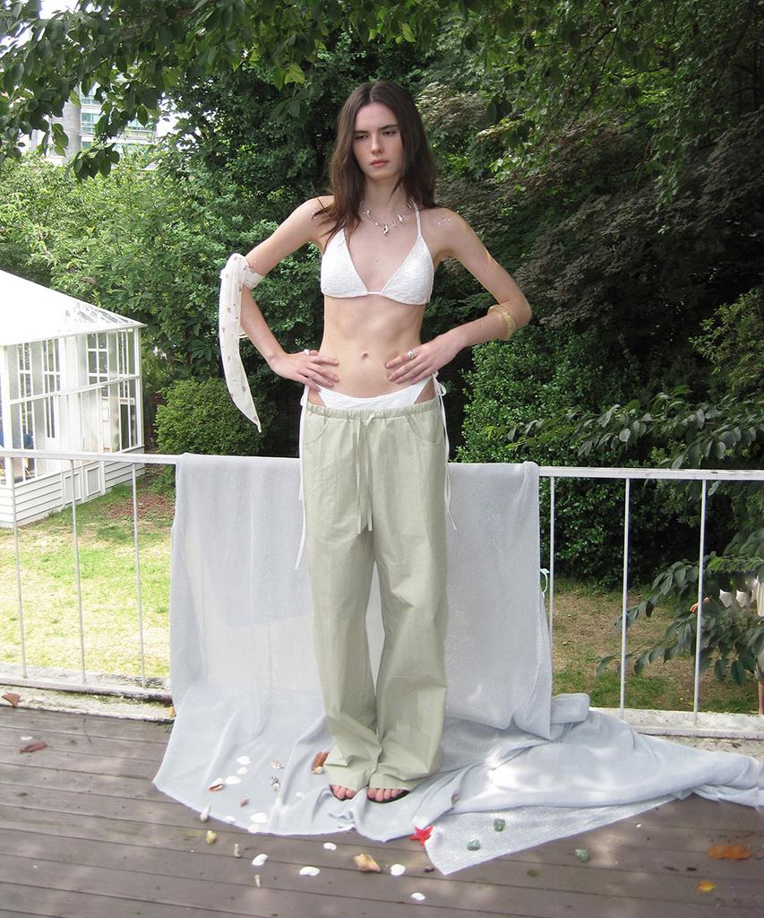 Eopaeleolakaibeu Cove Nylon Wide Pants - Mint
