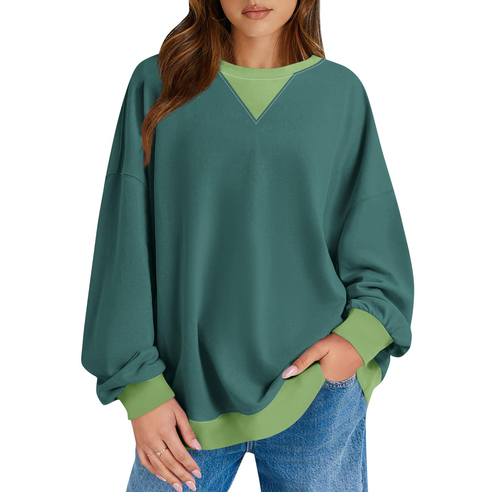 Женский повседневный пуловер с принтом рубашка с длинным рукавом толстовка большого размера L армия зеленый 1853₽