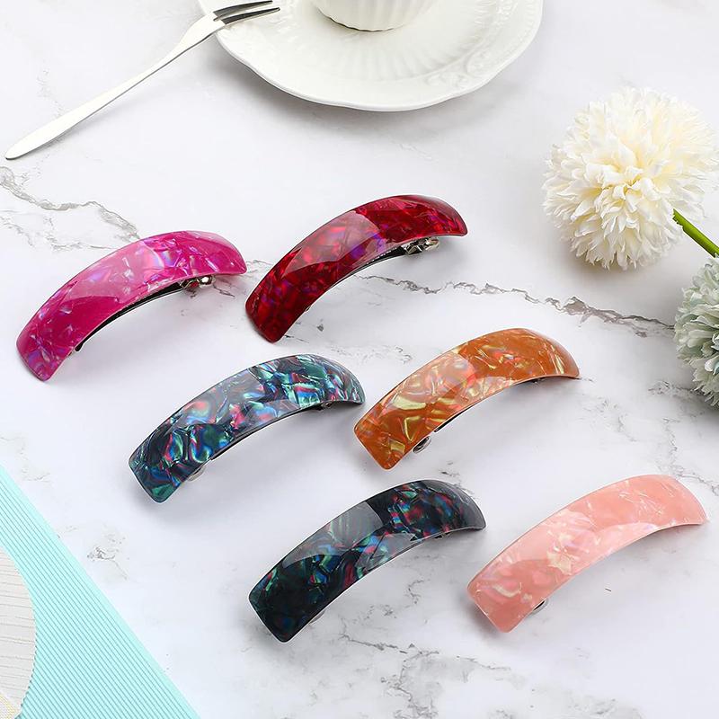6/10 Pezzi Bellissime Linee Capelli Francesi Semplici Retrò Classiche Grandi Fermagli a Scatto Accessori per Capelli Grandi Fermagli per Capelli per Donne