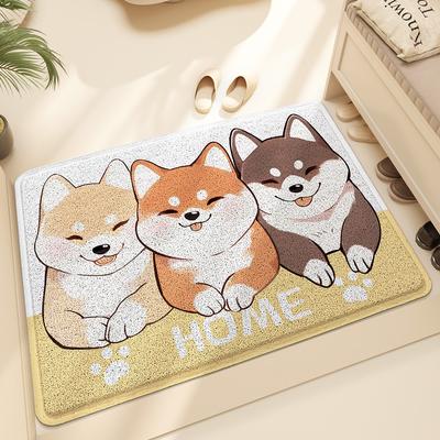 Cartoon Dog Entry Into The Door Scraping Sand Dust Mat Silk Ring Household Entrance Door Anti-slip Wear-resistant Carpet