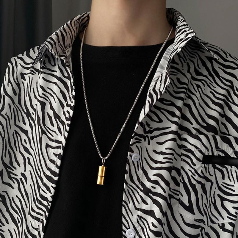 Creative Mini Lighters for Case Necklace for Titanium Steel Pendant Chain Hip Hop Party Jewelry Gift Lighters Pendan