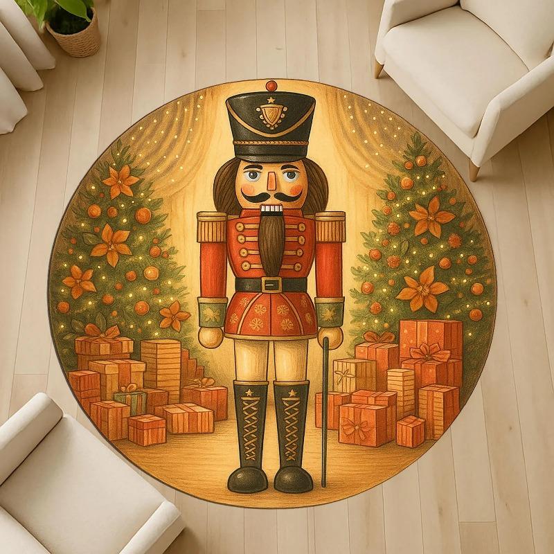 Christmas Carpet Merry Christmas Mat Christmas Tree Carpet Round Christmas Tree Rug Christmas Decoration Carpet Christmas Gift