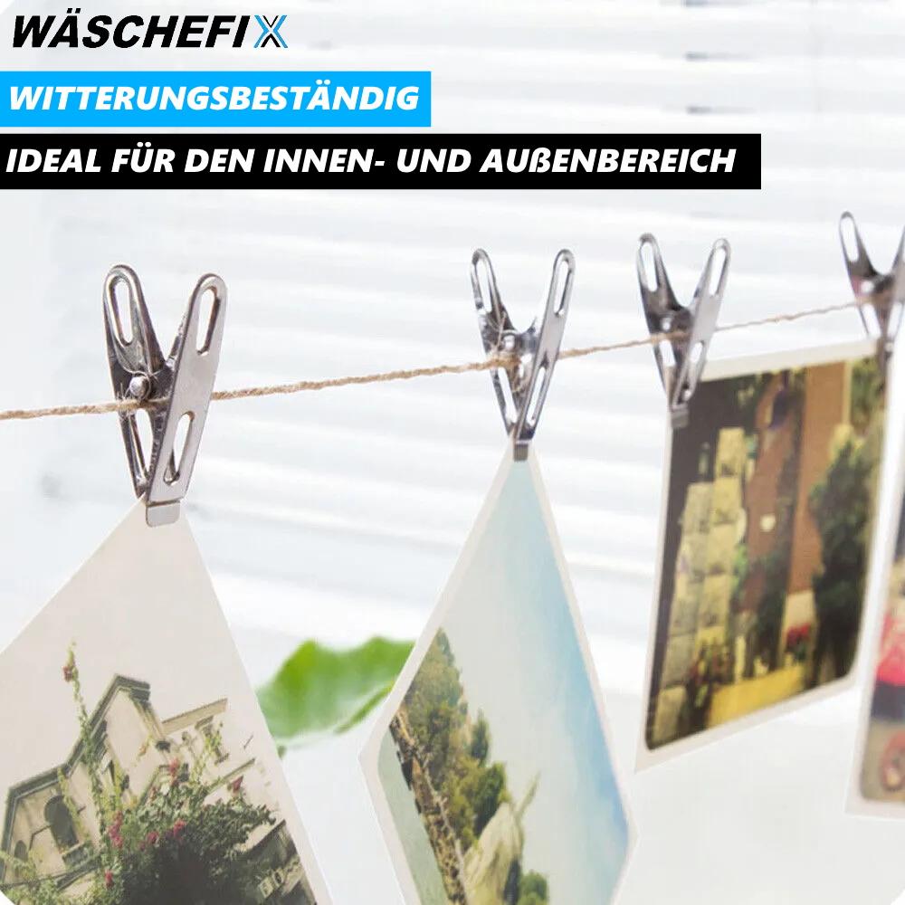WÄSCHEFIX Stainless Steel Clothespins Set Stainless Steel Clips Towel Clips Laundry