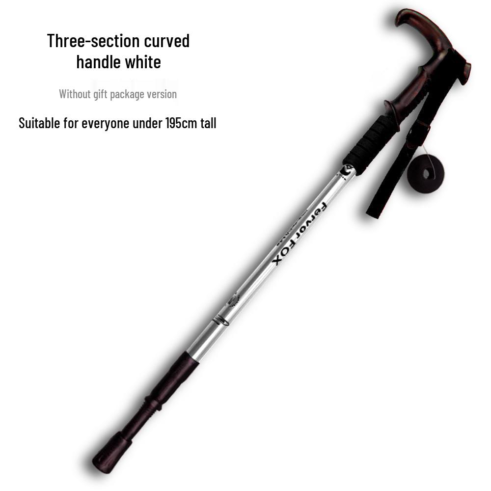 Telescopic Aluminum Alloy Shock-Absorbing Ultra-Light Adjustable Elderly Walking Cane with Straight and Curved Handle Options