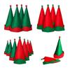 Vintage Red Green Christmas Hat Santa Claus Elf Hat Pointed Hat for Theme Party