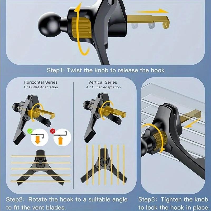 17mm Ball Head Universal Car Air Vent Clip Cell Phone Holder Base Accessories Car Air Outlet Hook Navigation GPS Phone Brackets