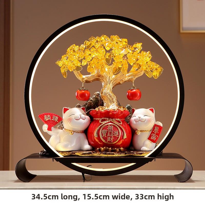 Lucky Cat Lantern Circle Lucky Money Tree Ornament Living Room Decoration housewarming opening gift