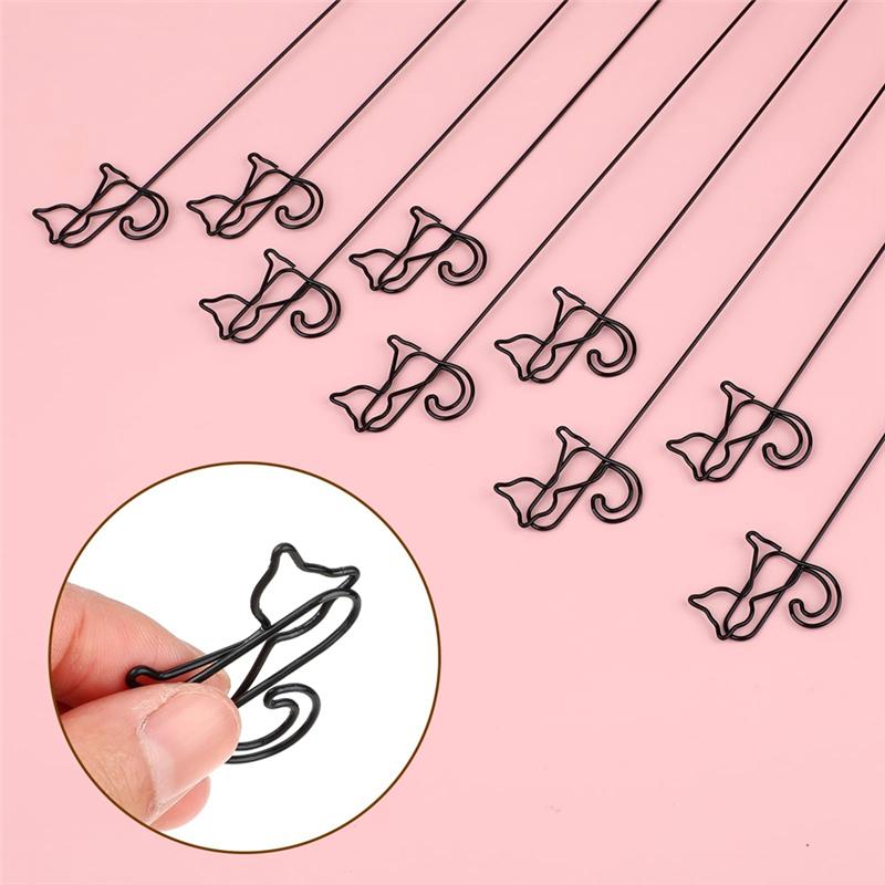 

ABFS Gold Flower Card Holder Sticks, 12 Inch Metal Wire Floral Picks, Gold Flower Pick Card Holder