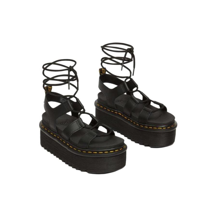 Dr. Martens Leather Comfortable Versatile Slide Sandals Women Sandals Black 31538001