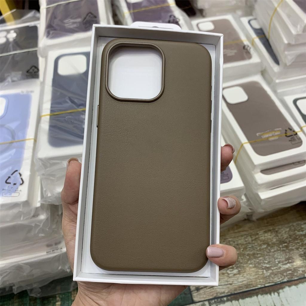 With Box Official Magnetic Busine Leather Case for Orginal IPhone 17 Pro Max 16 15 14 13 12 for Magsafe Wireless Charge Cover