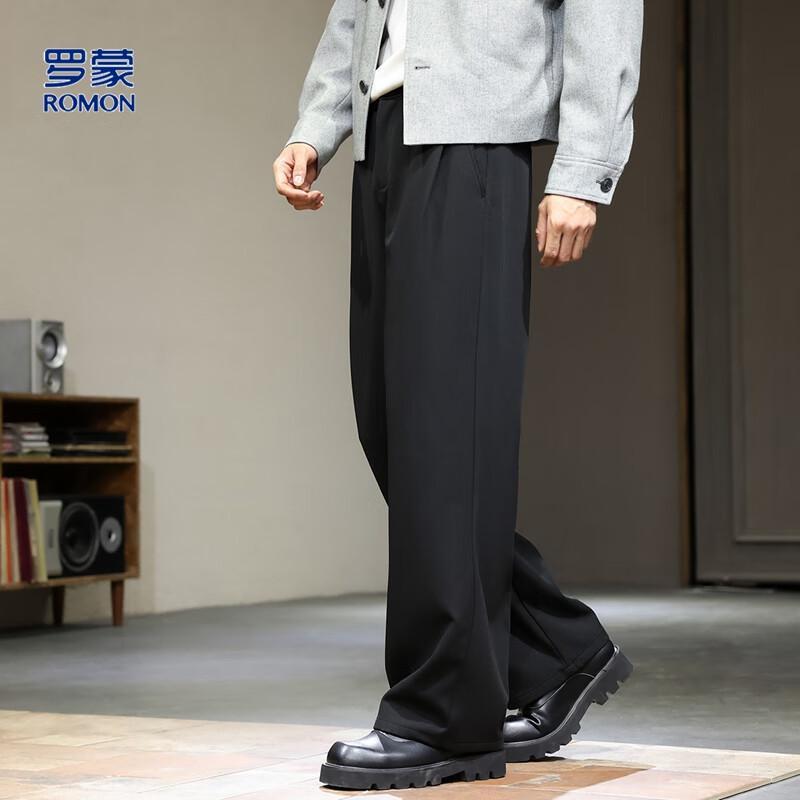 ROMON Men's Loose Straight Leg Casual Pants