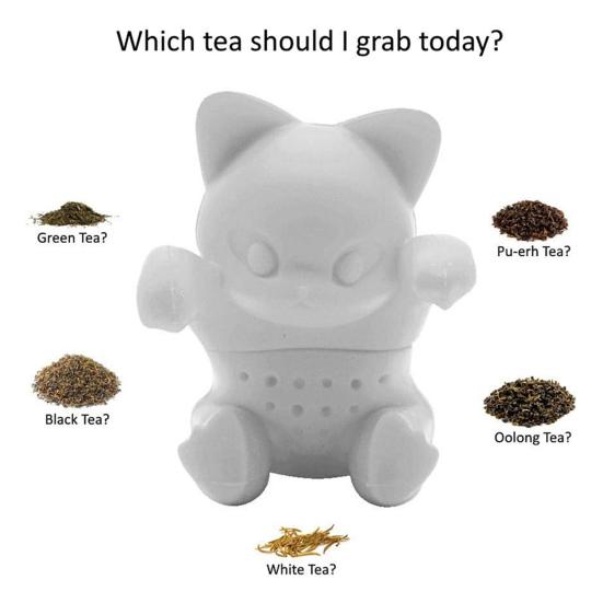 Yousheng Silicone Tea Infuser Cat Shaped Strainer Loose Leaf Tea Brewer Cute Cartoon Tea Filter for Home Office