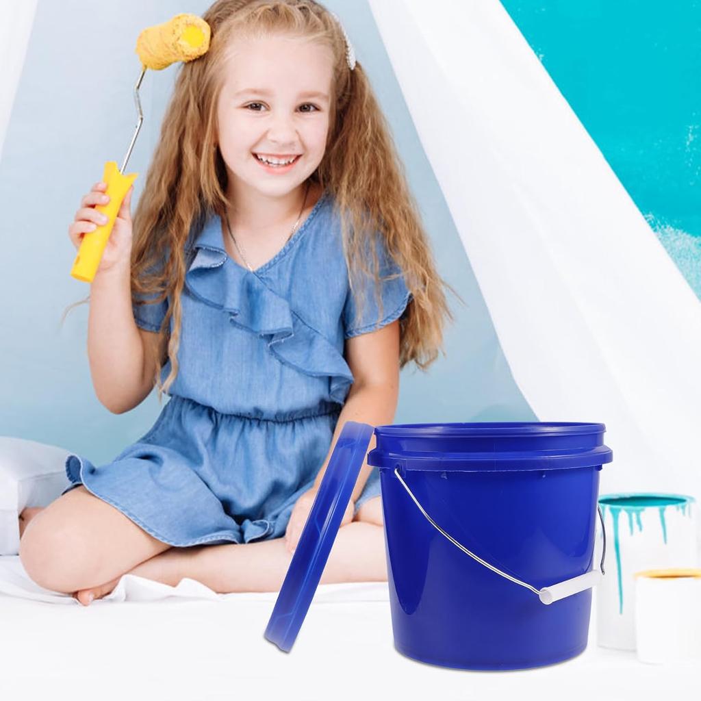 ARTIBETTER Plastic Paint Bucket with Handle and Lid Round Storage Container for Paint Multi-Purpose Use Portable Design for Outdoor Activities