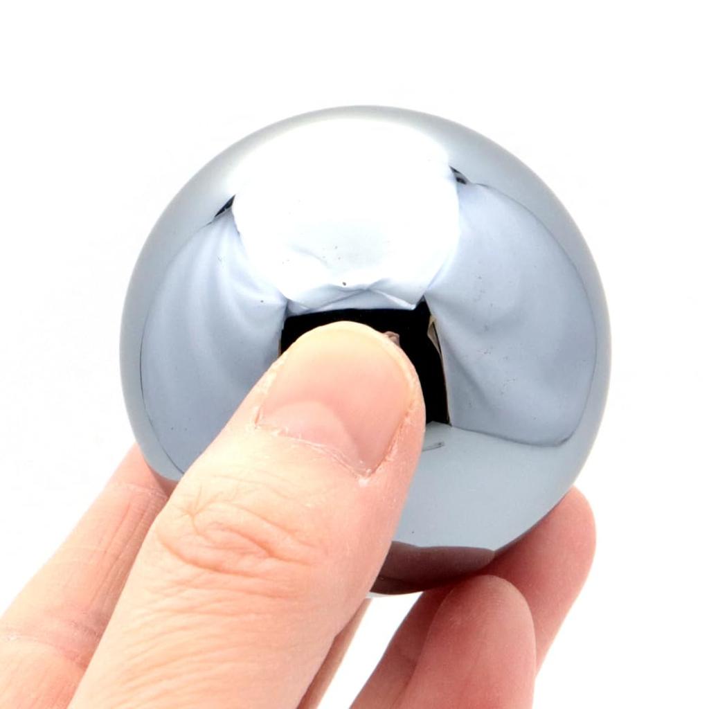 Terahertz Round Diameter with Glossy Mirror High Natural Stone That Can Be Submerged In the Power Ornament [GOLD STONE] Ore, Ball, Approx. 50mm,