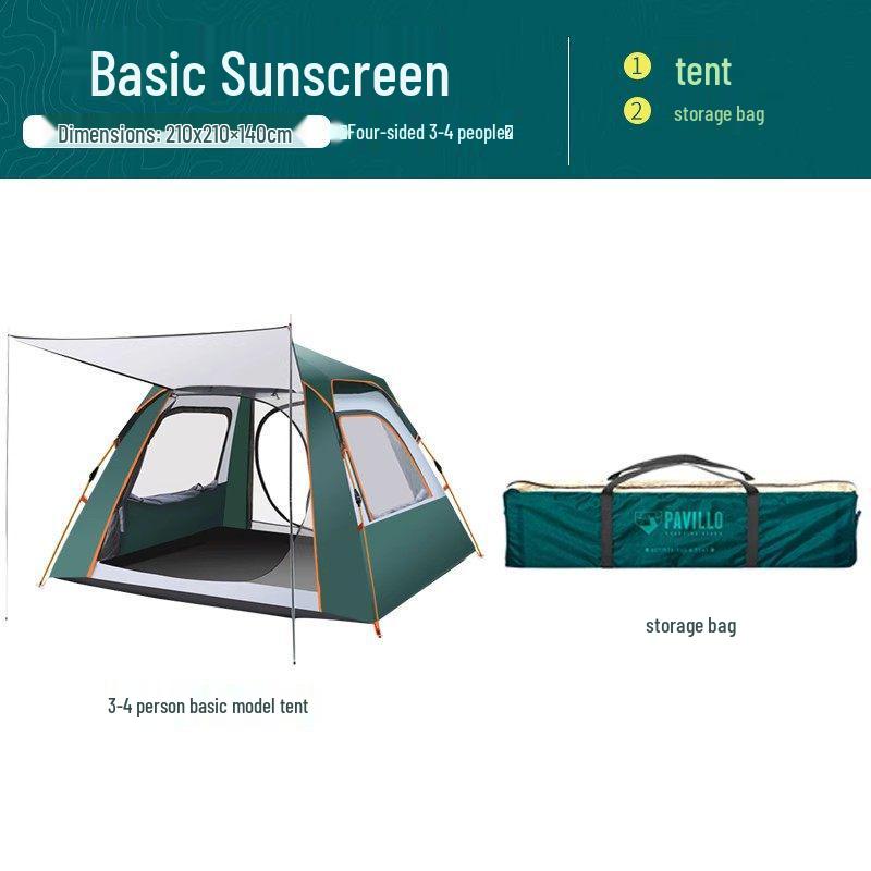North Guest Portable Quick-Open Pop-Up Tent - Thick Rainproof Outdoor Camping Gear. 210*210*140 cm