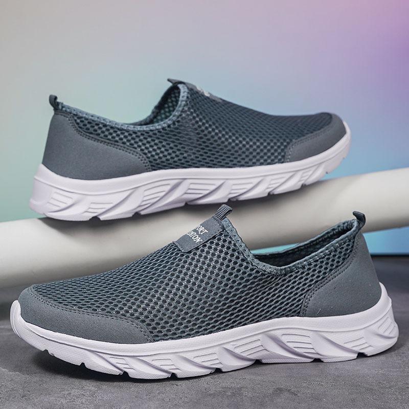Mesh shoes casual breathable outdoor men's shoes summer flying shoes comfortable one-pedal thin light shoes
