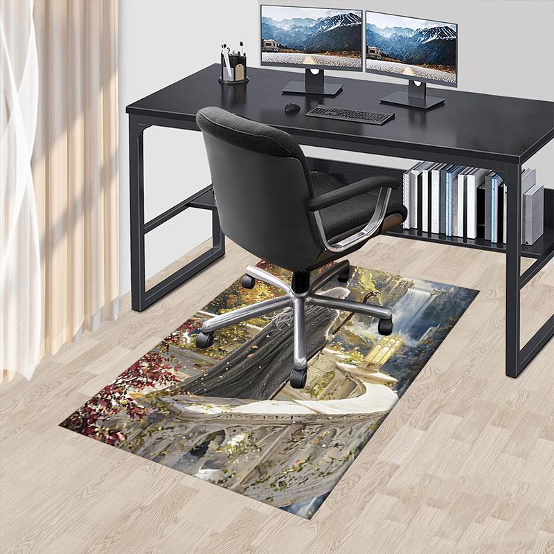 

Lord of the Rings Polyester Office Carpet Chair Mats, Home Decor Dormitory Floor Protector with Anti-Skid Backing, Large Area Coverage,Chris 60cm by 90cm