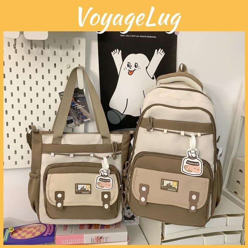 Fashion Color Collision Large Capacity Student Backpack For School Travel And