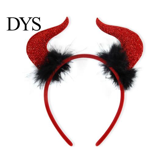 Devil Cosplay Set for Party Halloween Red Costume, Glitter Horn Headband And Trident Prop Cosplay, Masquerade Performance Accessories Adults Children