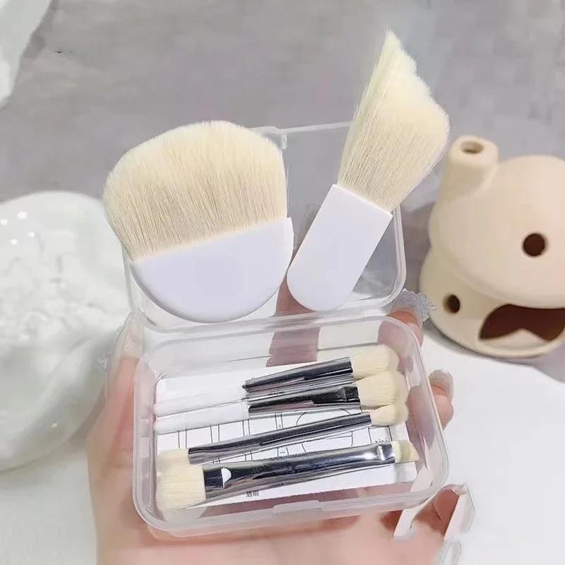 6 Stück Mini Make-up Pinsel Set Professionell Tragbar Foundation Concealer Lidschatten Puder Rouge Pinsel Beauty Make-up Werkzeug