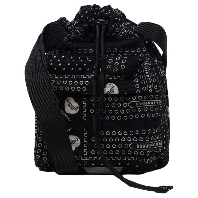 New Carhartt WIP Cotton Shoulder Bag, Crossbody Bag Regular Men's Black CHXBGI033095M-BKX