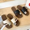 Trendy Design Slipon Sandals Minimalist Stylish Flat Slippers For Ladies Outdoor Leisure Wear