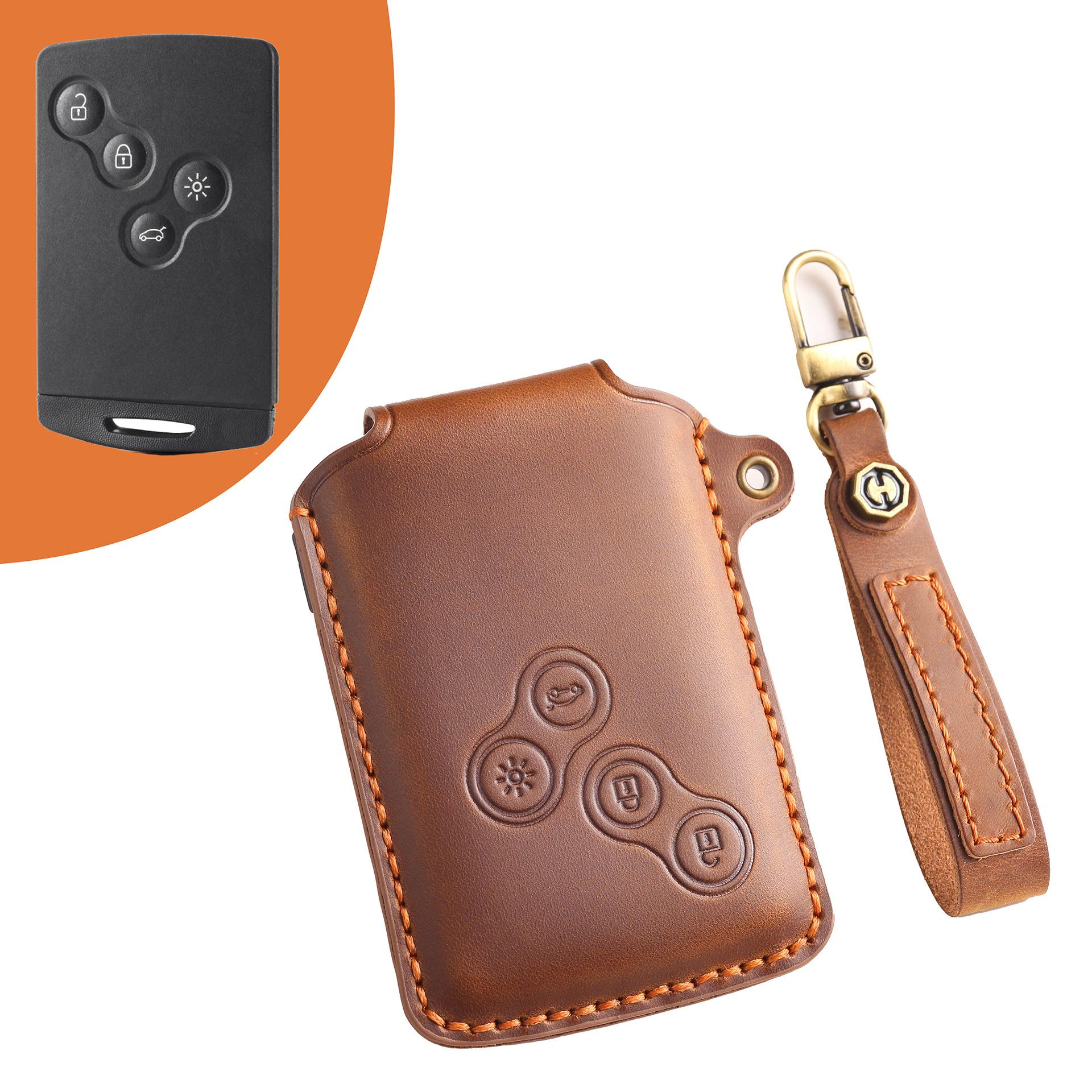 

Applicable to Dongfeng Renault Koleo key set, old Koleka limited edition Kleibin car leather case buckle коричневый