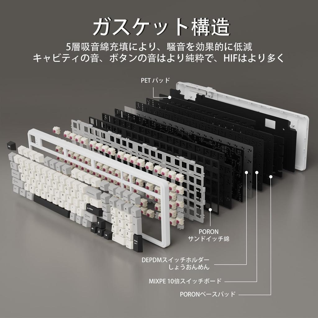 ATTACK SHARK X98 Gaming Keyboard, Wireless Bluetooth Keyboard, Blueberry Switches, Customizable Linear HIFI, Gasket Mount, PBT Keycaps, Hot Swap, 95%