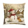 Christmas Pillowcase Santa Claus Printed Polyester PillowSofa Decorative Cushion CoverHoliday Gift