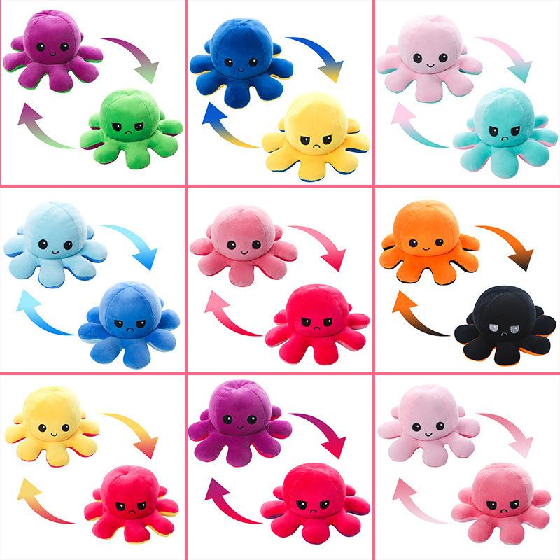 Flip Octopus Doll, Flip Octopus Octopus Plush Toy Double Sided Flip Doll