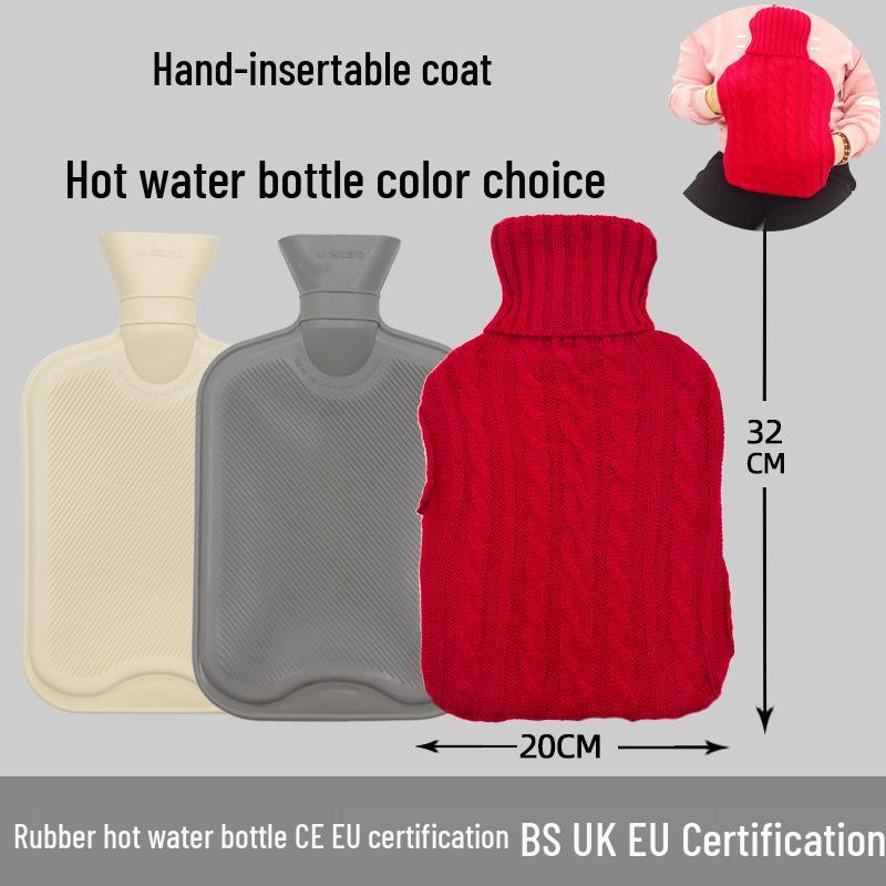 Explosion-Proof Hot Water Bottle: Rubber Design for Stomach and Feet, Long-Lasting Warmth