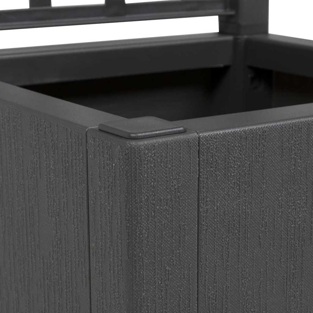 Garden Planter with Trellis Dark Grey 36 X 36 X 140 Cm PP