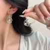 Personality Earrings Retro Silver Plated Earrings Sun Moon Pattern Dangle Earrings  Women