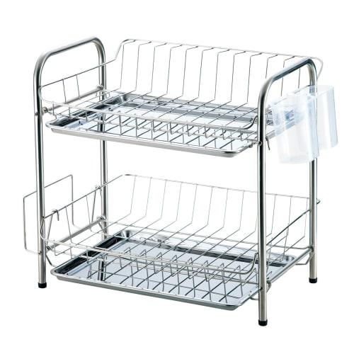 Pearl Metal 2-Tier Dish Drainer Basket, Stainless Steel, Sweezy HC-305