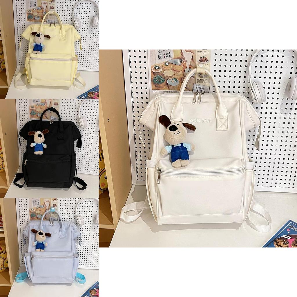Casual Nylon Student Backpack With Embroidery And Air Cushion Straps For Middle School Girls And Boys