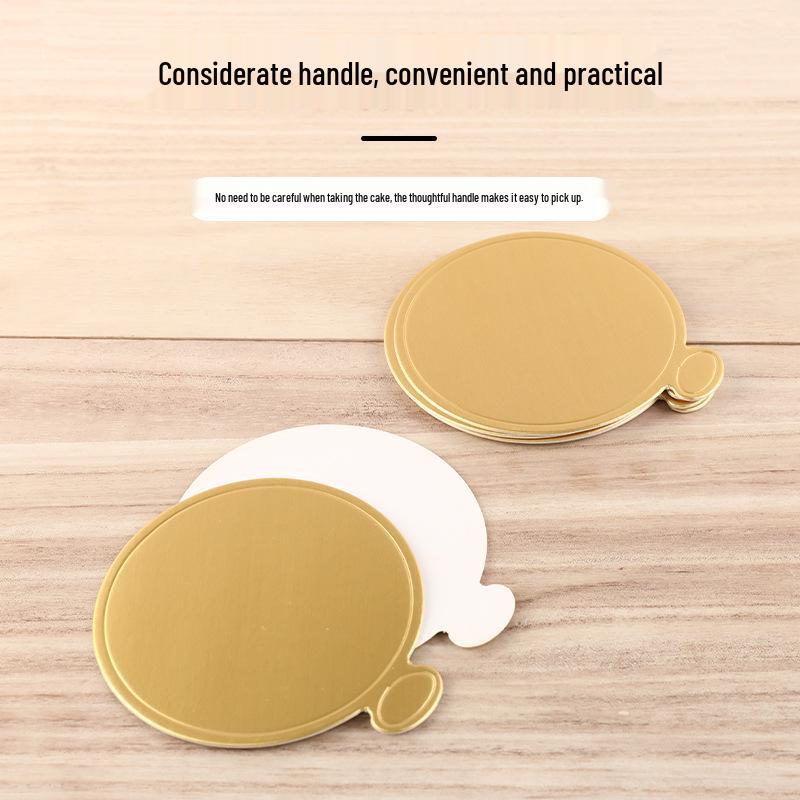 Gold Square Reusable Cake Base: Round Tray for Birthday & Dessert Mousse Cakes