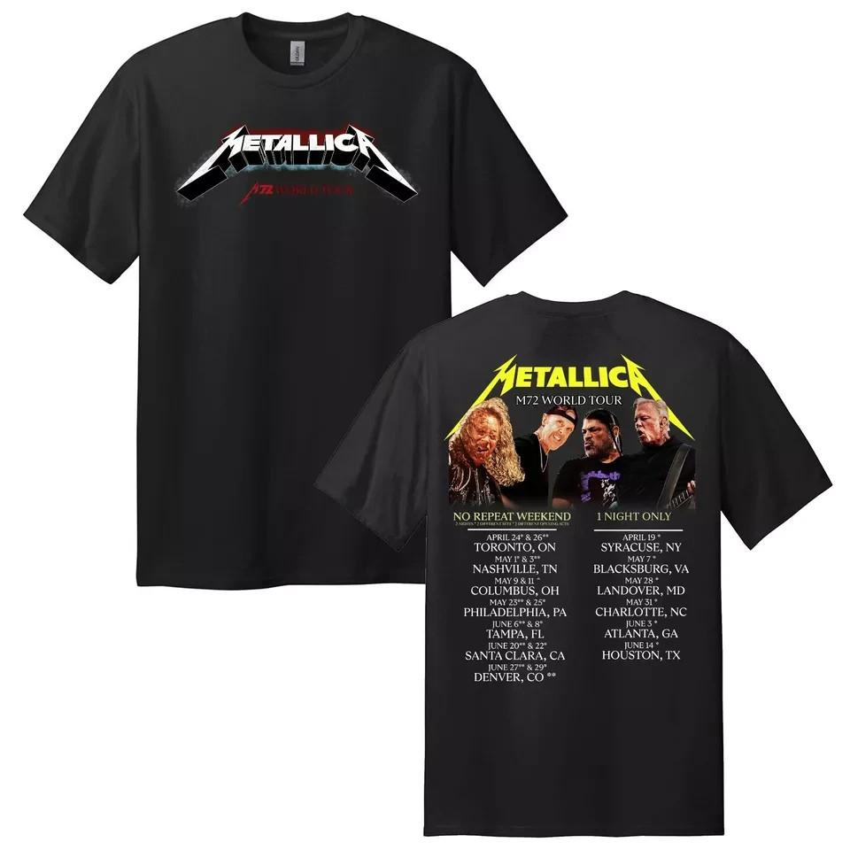 

Футболка в стиле Metallica M72 World Tour 2025 Все размеры S-4XL Музыкальная Рок-футболка Унисекс L