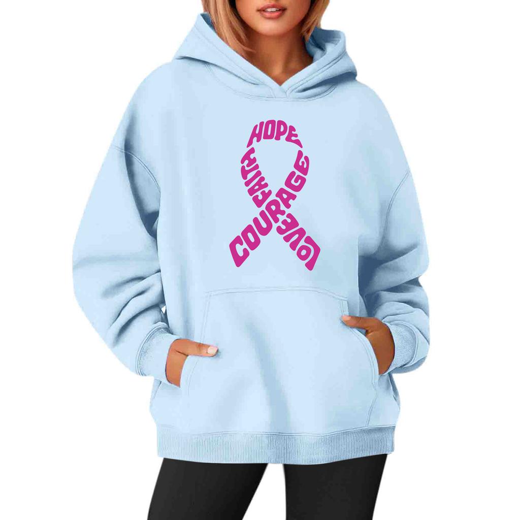 Damen Langarm Kapuzenpullover mit Druck