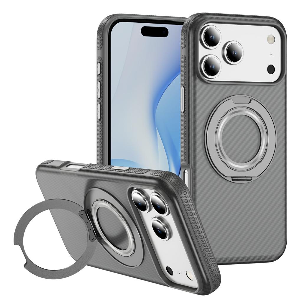 For iPhone 17 Magnetic Case Skin-Feel Rubberized PC + TPU Phone Cover Compatible with MagSafe