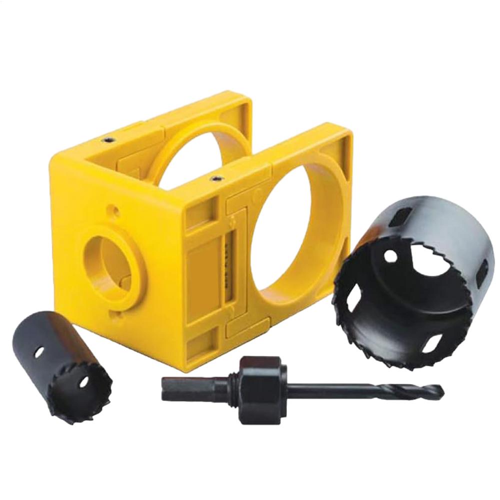 

Набор для сверления отверстий под дверные ручки 1-3/8 - 1-3/4 Комплект для установки дверного замка с направляющим шаблоном Набор коронок для дверного замка Инструменты для установки жёлтый