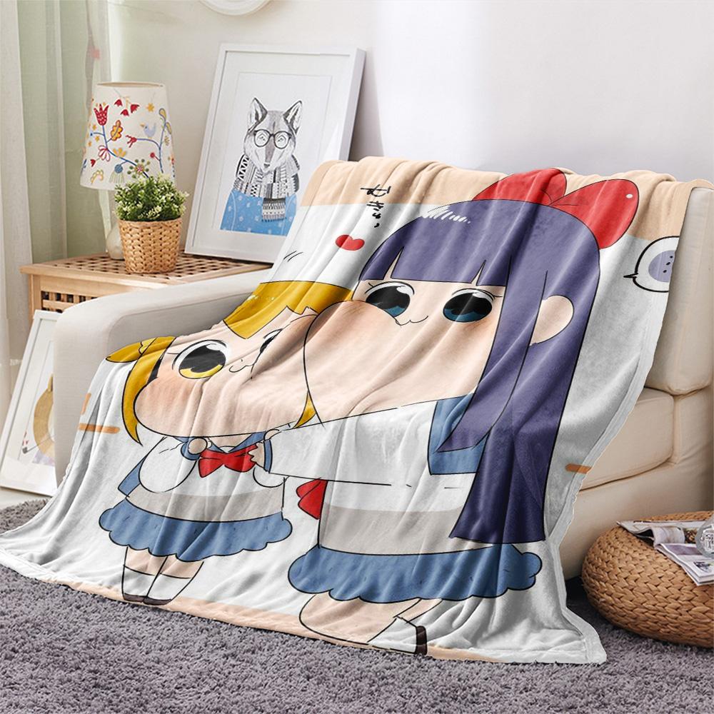 Pop Team Epic  Print Flannel Blanket, High quality Comfortable for All Seasons, Home Decor, Warmth and Comfort